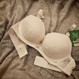 Biustonosz Unoszący Koronkowy MEGA PUSH-UP Efekt Ręki Śmietankowy